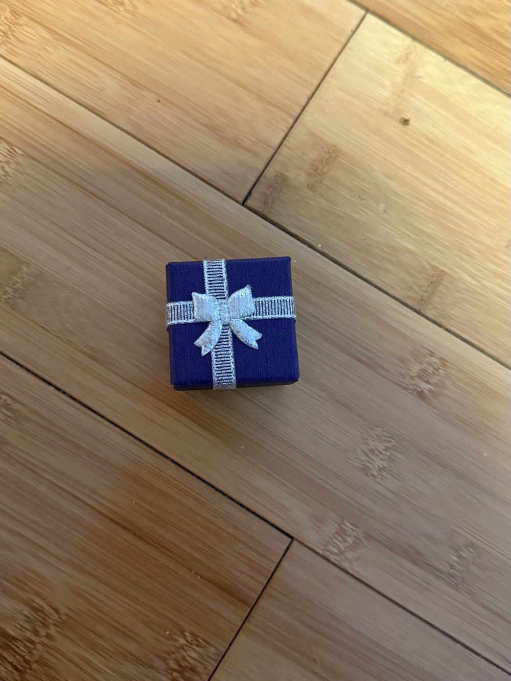 Blue Kids Gift Box Accessory with Silver Bow
